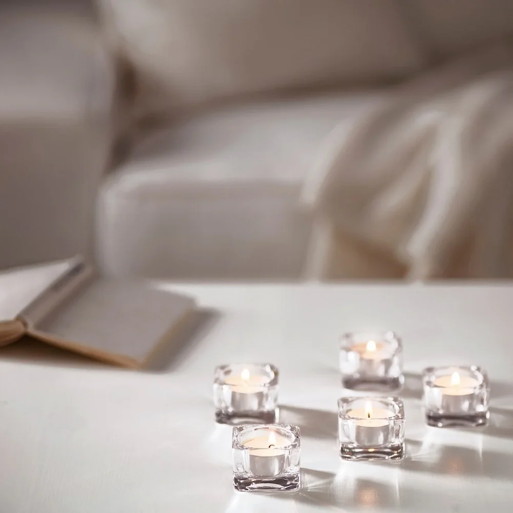 100pc IKEA GLIMMA Unscented tea lights date night 🕯️ Bear 🐻 not included!